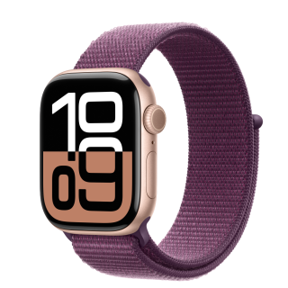 Apple Watch S10 GPS 42mm Rose Gold Alu Case with Plum Sport Loop (DEMO)