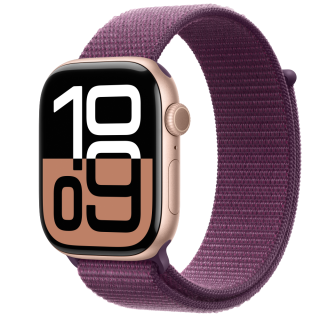 Apple Watch S10 GPS 46mm Rose Gold Alu Case with Plum Sport Loop (DEMO)