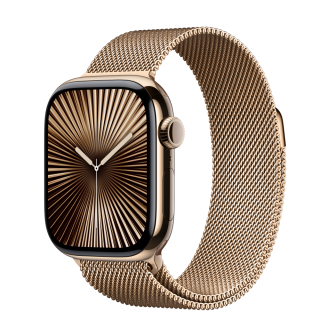 Apple Watch S10 Cellular 42mm Gold Titanium Case with Gold Milanese Loop (Demo)