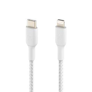 Belkin BOOST CHARGE USB-C to Lightning Cable, Braided - 2M - White