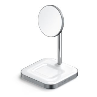 Satechi Aluminium 2-in-1 Magnetic Wireless Charging stand (iPhone 12/13, AirPods Pro, USB-C cable included) - White
