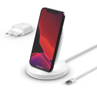 Belkin BOOST CHARGE Qi 15w wireless Charging Stand w PSU  (EU Power Supply Included) -White