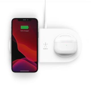 Belkin BOOST CHARGE Qi 15w wireless Charging Dual Pad w PSU (EU Power Supply Included) - White