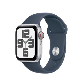 Apple Watch SE2 v2 Cellular 40mm Silver Alu Case w Storm Blue Sport Band - M/L
