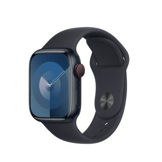 Apple Watch S9 Cellular 41mm Midnight Alu Case w Midnight Sport Band - S/M