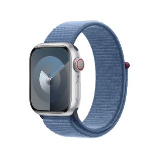 Apple Watch S9 Cellular 41mm Silver Alu Case w Winter Blue Sport Loop