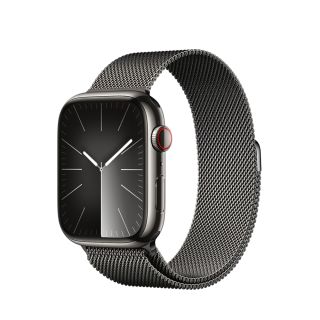 Apple Watch S9 Cellular 41mm Graphite Stainless Steel Case w Graphite Milanese Loop