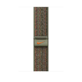 Apple Watch 45mm Nike Band: Sequoia/Orange Nike Sport Loop