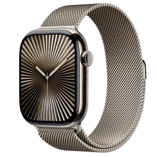 Apple Watch S10 Cellular 46mm Natural Titanium Case with Natural Milanese Loop - M/L