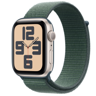 Apple Watch SE2 v3 GPS 44mm Starlight Alu Case with Lake Green Sport Loop