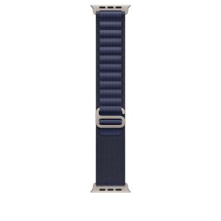 Apple Watch 49mm Loop: Navy Alpine Loop - Medium - Natural Titanium Finish