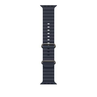 Apple Watch 49mm Band: Navy Ocean Band - Natural Titanium Finish