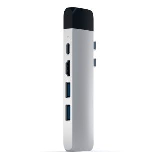 Satechi Aluminium Type-C PRO Hub (HDMI 4K,PassThroughCharging,1x USB3.0,1xSD,Ethernet) - Silver