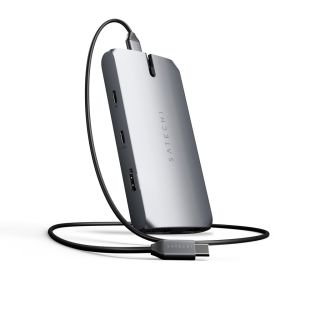 Satechi USB-C On the go Multiport adapter (1xUSB-C PD charging, 1x G.Ethernet,1x 4K HDMI,1x VGA,1x USB-A,1x USB-C, micro/SD) - Space Grey