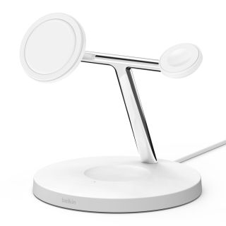 Belkin BOOST CHARGE PRO MagSafe 3-in-1 Wireless Charger - White